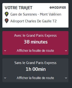 Odette - Rueil-Malmaison - Trajet Rueil-Mont Valerien a Aeroport Charles de Gaule