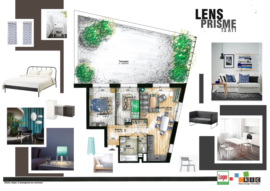Un architecte d'intérieur concoit les parties communes de Prisme, programme immobilier neuf à Lens